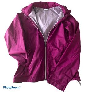 COLUMBIA women’s zip front rain jacket